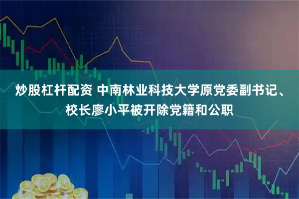 炒股杠杆配资 中南林业科技大学原党委副书记、校长廖小平被开除党籍和公职