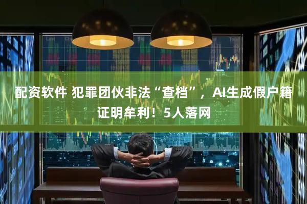配资软件 犯罪团伙非法“查档”，AI生成假户籍证明牟利！5人落网