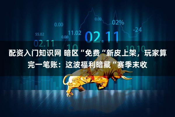配资入门知识网 暗区“免费“新皮上架，玩家算完一笔账：这波福利暗藏“赛季末收