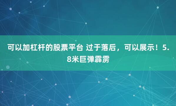 可以加杠杆的股票平台 过于落后，可以展示！5.8米巨弹霹雳
