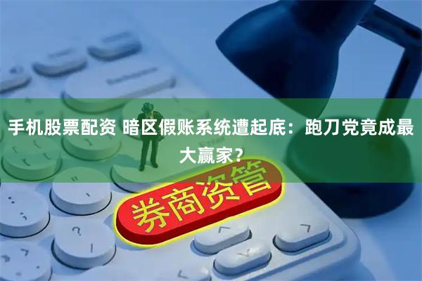 手机股票配资 暗区假账系统遭起底：跑刀党竟成最大赢家？